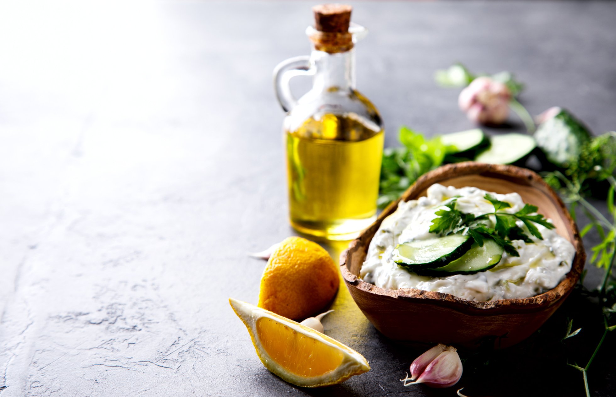 Traditional Greek Sauce with Ingredients